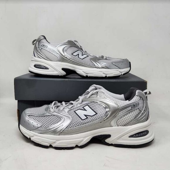 Men's (Women's 11) New Balance X J Crew 530 sneakers Silver